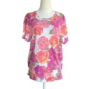 ♥️Like New Croft & Barrow Floral Cotton Top 1X